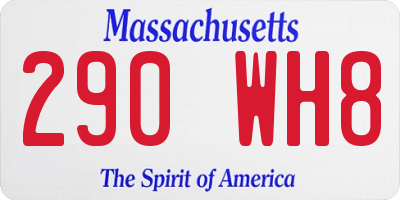 MA license plate 290WH8