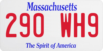 MA license plate 290WH9