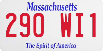MA license plate 290WI1