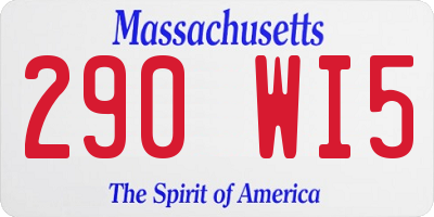 MA license plate 290WI5
