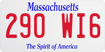 MA license plate 290WI6