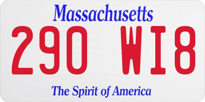 MA license plate 290WI8