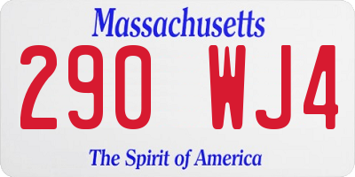 MA license plate 290WJ4