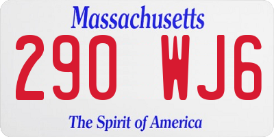 MA license plate 290WJ6
