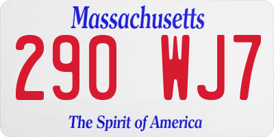 MA license plate 290WJ7