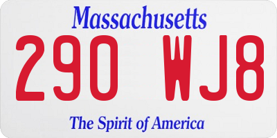 MA license plate 290WJ8