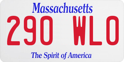 MA license plate 290WL0