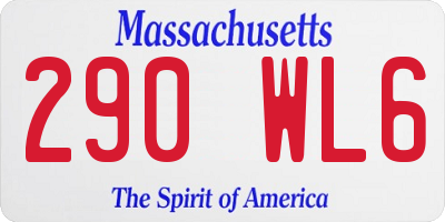 MA license plate 290WL6