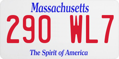 MA license plate 290WL7