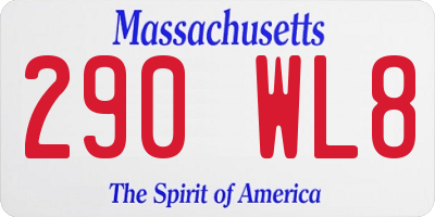 MA license plate 290WL8
