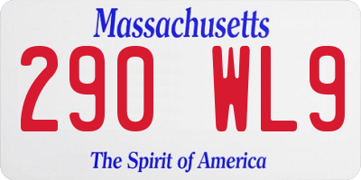 MA license plate 290WL9