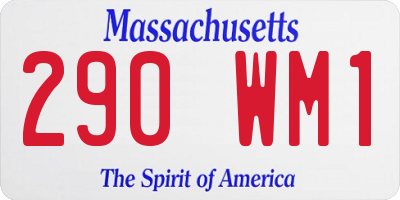 MA license plate 290WM1