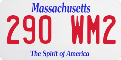 MA license plate 290WM2