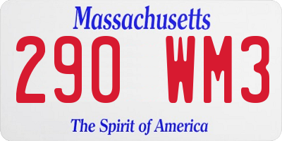 MA license plate 290WM3