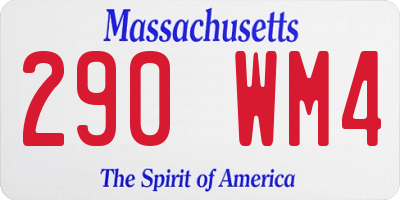 MA license plate 290WM4