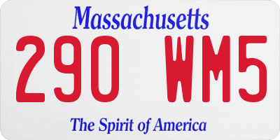 MA license plate 290WM5
