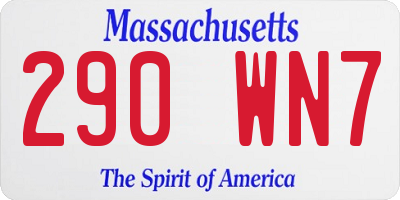 MA license plate 290WN7