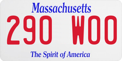 MA license plate 290WO0