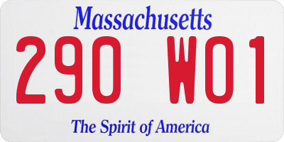 MA license plate 290WO1