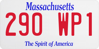MA license plate 290WP1