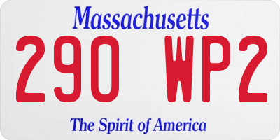 MA license plate 290WP2