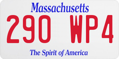MA license plate 290WP4
