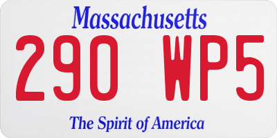 MA license plate 290WP5