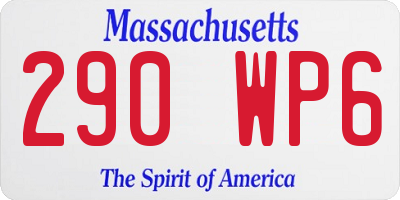 MA license plate 290WP6