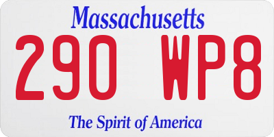 MA license plate 290WP8