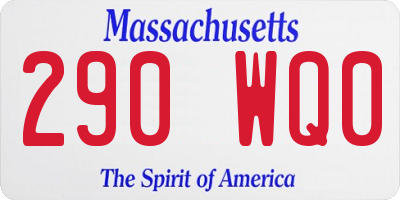 MA license plate 290WQ0