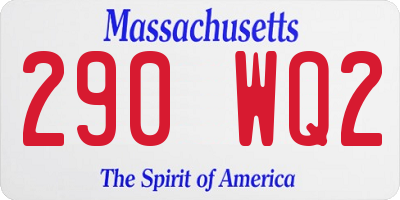 MA license plate 290WQ2