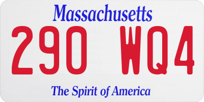 MA license plate 290WQ4