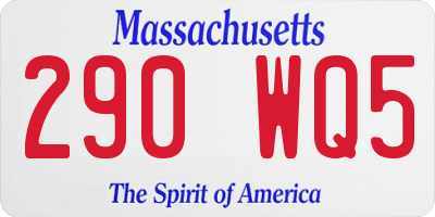 MA license plate 290WQ5