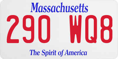 MA license plate 290WQ8