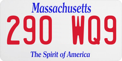 MA license plate 290WQ9