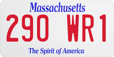 MA license plate 290WR1