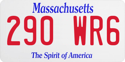 MA license plate 290WR6