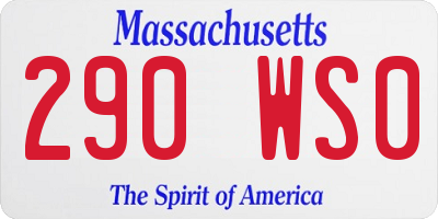 MA license plate 290WS0