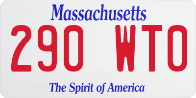 MA license plate 290WT0
