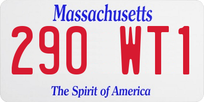 MA license plate 290WT1