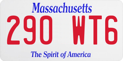 MA license plate 290WT6