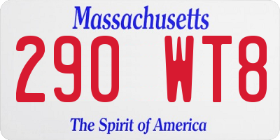 MA license plate 290WT8