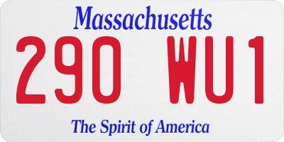 MA license plate 290WU1