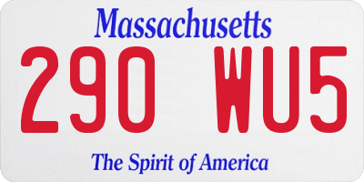 MA license plate 290WU5