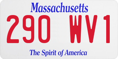 MA license plate 290WV1