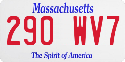 MA license plate 290WV7