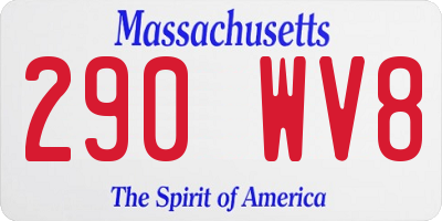 MA license plate 290WV8