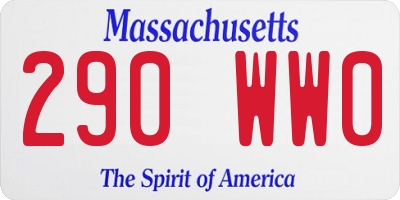 MA license plate 290WW0
