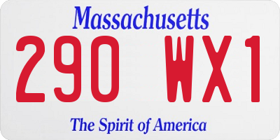 MA license plate 290WX1