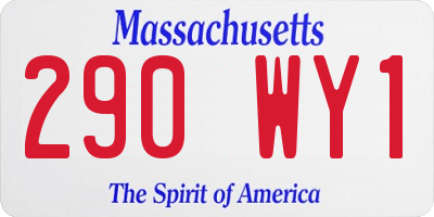 MA license plate 290WY1